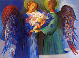 "The Angels"
 oil on canvas 148
 � 200 1995