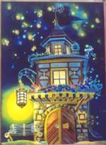 Diptych - "Day and night in the fairy  town ". 1999. Cold batique.