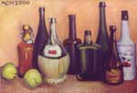 Still Life with bottles. MDF, oil. 61�42. 2000.