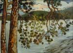 Arakul Lake. Study. Canvas, oil. 33�45.1998.