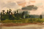 "Morning at Sayany". 1985.  Aquarelle.